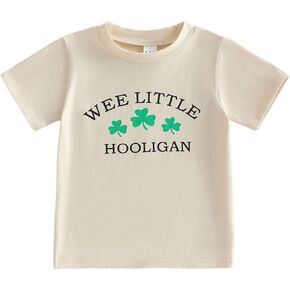 Kids Toddler Boys Girls St. Patrick's Day Shirt Wee Little Hooligan Funny Irish Shamrock Short Sleeve T-Shirt in Kuwait