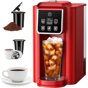 ماكينة صنع القهوة أحادية الخدمة من شاردور، ماكينة صنع القهوة الساخنة والمثلجة لكوب وأرضيات K، أحجام مشروبات 6 إلى 14 أونصة، خزان مياه قابل للإزالة 50 أونصة، إعداد مشروب جريء، ماكينة صنع القهوة مع فلتر قابل لإعادة الاستخدام، أحمر in Kuwait