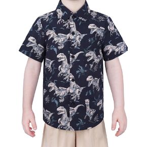 قميص هاواي للأولاد بأكمام قصيرة وأزرار سفلية، مقاس 3T 4T 5 6 7 9 10 11 12 13 14 15 in Kuwait