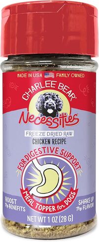 Charlee Bear Necessities Freeze Dried Dog Food Topper, Digestive Health Support, Grain Free, High Protein, Limited Ingredient Meal Toppers for Dogs, Chicken Recipe, 1 Ounce in Saudi Arabia