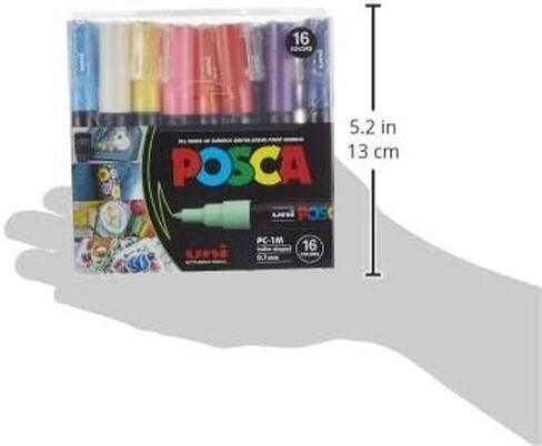 16 Posca Markers - Coloring Markers, Art Supplies for Rock Painting, Fabric Art, and More - Paint Pens for School and Crafts in Saudi Arabia