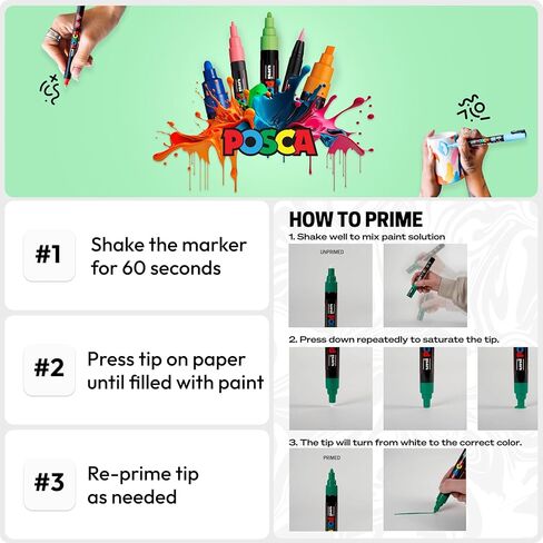 16 Posca Markers - Coloring Markers, Art Supplies for Rock Painting, Fabric Art, and More - Paint Pens for School and Crafts in Saudi Arabia