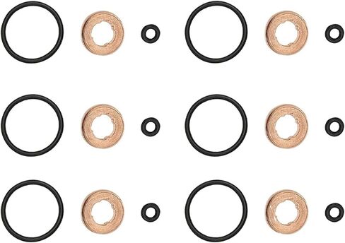 6 Set Fuel Injectors Seals O Ring Repair Kit Compatible with Audi Volkswagen Q5 Q7 Q8 A4 A5 A6 A7 Amarok Touareg 3.0 TDI Replace 059130519B 059130119 05A130519 in Saudi Arabia