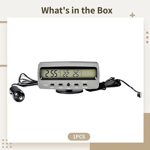 ساعة رقمية للوحة قيادة السيارة، مع مقياس حرارة داخلي وخارجي لقياس درجة الحرارة في السيارة ومراقبة الرطوبة in Kuwait