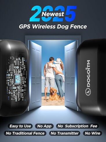 سياج لاسلكي للكلاب لكلبين، طوق كلب لاسلكي بنظام تحديد المواقع العالمي (GPS) مع 3 أوضاع تحذير، نظام احتواء الحيوانات الأليفة مع إشارة ذكية بتقنية الذكاء الاصطناعي، طوق سياج كهربائي للكلاب للاستخدام الخارجي فقط (طوقان) in Kuwait