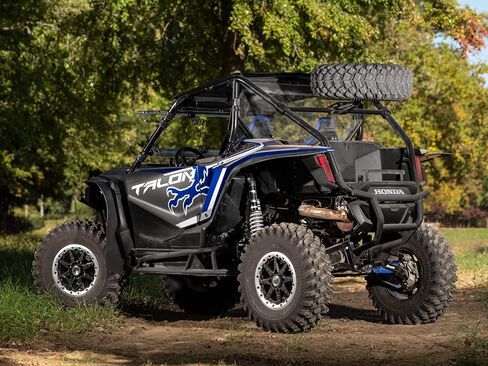 حامل الإطارات الاحتياطية SuperATV UTV متوافق مع 2019+ Honda Talon 1000X/1000R، إطارات يصل وزنها إلى 70 رطلاً، مصنوعة من أنابيب فولاذية 1-1/2 بوصة، بدون حفر أو لحام، أسود متجعد، انظر الملاءمة، صنع في الولايات المتحدة الأمريكية in Saudi Arabia