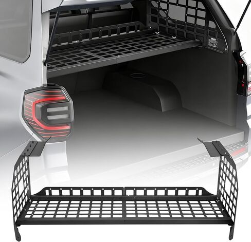 VEVOR Rear Trunk Cargo Rack, for 2010-2024 Toyota 4Runner, 220 lbs Capacity, Aluminum Alloy Basket Tray Interior Storage Luggage Carrier, Adjustable Height Shelf Stand Organizer for Camping Trip Gear in Saudi Arabia