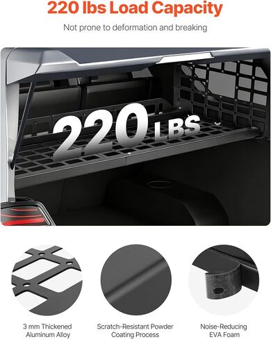 VEVOR Rear Trunk Cargo Rack, for 2010-2024 Toyota 4Runner, 220 lbs Capacity, Aluminum Alloy Basket Tray Interior Storage Luggage Carrier, Adjustable Height Shelf Stand Organizer for Camping Trip Gear in Saudi Arabia