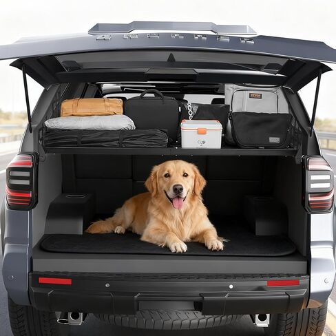 VEVOR Rear Trunk Cargo Rack, for 2010-2024 Toyota 4Runner, 220 lbs Capacity, Aluminum Alloy Basket Tray Interior Storage Luggage Carrier, Adjustable Height Shelf Stand Organizer for Camping Trip Gear in Saudi Arabia