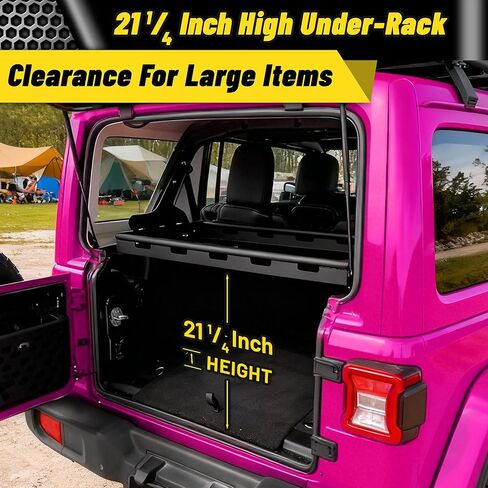 سلة رف البضائع الداخلية MONOKING لعام 2018-2026 Wrangler JL JLU ذات 4 أبواب صلبة ورف تخزين صندوق السيارة الخلفي خفيف الوزن من الألومنيوم مثبت على حامل الأمتعة بسعة 350 رطل in Kuwait