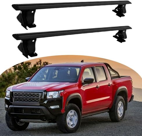 Without Roof Rail Rack Lockable Cross Bar Crossbar Fits for Nissan Frontier 1998-2023 2024 Rooftop Cargo Carrier Luggage Rack Crossbar(Black) in Saudi Arabia