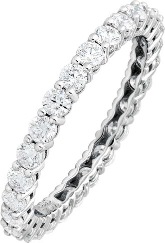 Solid 14K White Gold 2.5mm Moissanite Eternity Band for Womens, Ladies Bridal Ring, Stacking Ring in Saudi Arabia