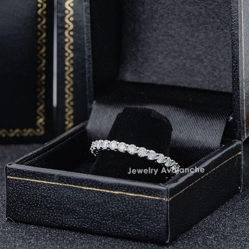 Solid 14K White Gold 2.5mm Moissanite Eternity Band for Womens, Ladies Bridal Ring, Stacking Ring in Saudi Arabia
