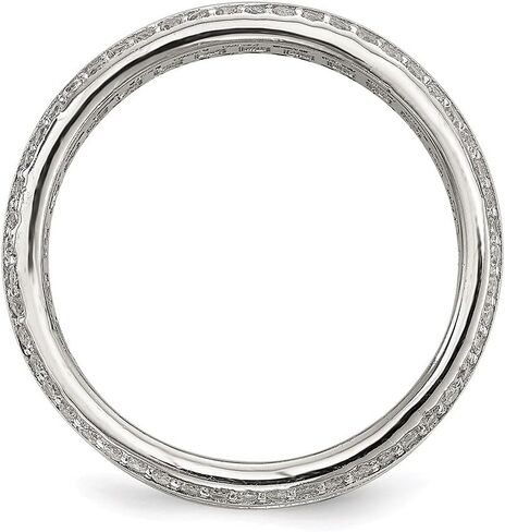 Diamond2Deal 925 الرغيف الفرنسي من الفضة الاسترليني وخاتم الخلود من الزركونيا المكعب المستدير in Saudi Arabia