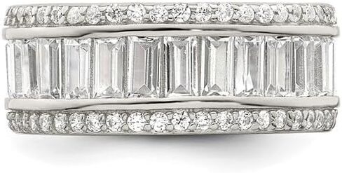 Diamond2Deal 925 الرغيف الفرنسي من الفضة الاسترليني وخاتم الخلود من الزركونيا المكعب المستدير in Saudi Arabia