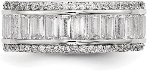 Diamond2Deal 925 الرغيف الفرنسي من الفضة الاسترليني وخاتم الخلود من الزركونيا المكعب المستدير in Saudi Arabia