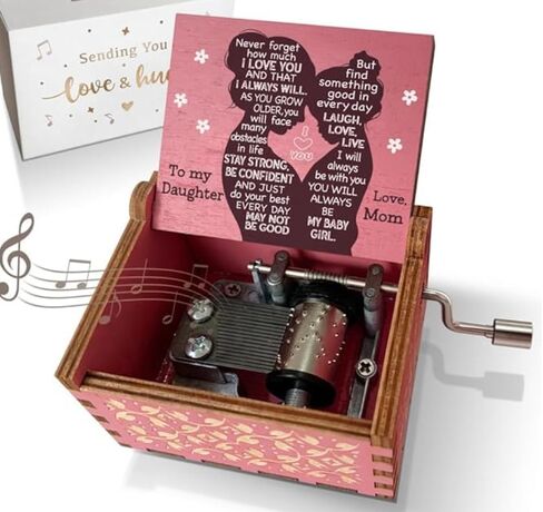 Dream Loom You are My Sunshine Wood Music Box، صندوق موسيقي خشبي عتيق محفور بالليزر، أفضل الهدايا لأعياد الميلاد والكريسماس والأيام الخاصة in Kuwait