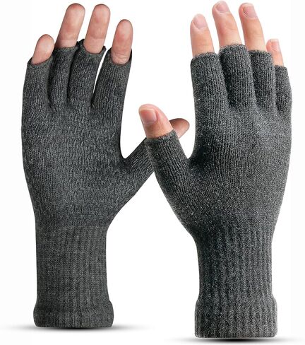 قفازات بدون أصابع للرجال والنساء، قفازات محبوكة شتوية مرنة غير قابلة للانزلاق تسمح بمرور الهواء أثناء القيادة والكتابة والجري in Kuwait