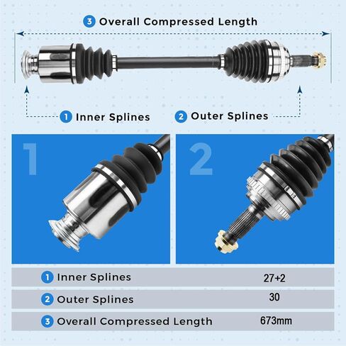 Front Right Passenger Side CV Axle Assembly for 2003-2006 Acura MDX for 2006-2008 Honda Pilot in Saudi Arabia
