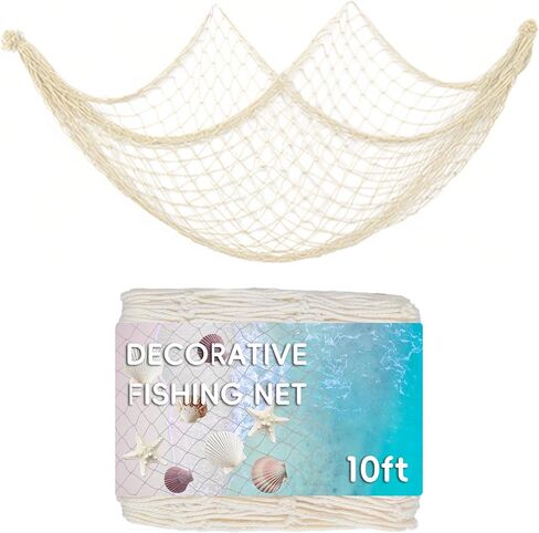 30 ft Fishing Net Decor, Fish Net Decorations for Pirate Mermaid Ocean Beach Hawaii Under The Sea Nautical-Themed Party in Kuwait