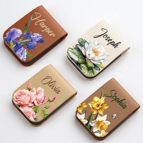 علامة مرجعية مغناطيسية مخصصة، علامة مرجعية جلدية مخصصة على شكل زهرة ميلاد مع الاسم، هدية فريدة لمحبي الكتب، ملحقات كتب أعياد الميلاد وعيد الميلاد in Kuwait
