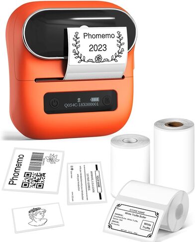 صانع ملصقات Phomemo M220 - طابعة ملصقات باركود حرارية للشركات الصغيرة والتجزئة والمستودعات - طباعة الرموز الشريطية ورموز الاستجابة السريعة (0.78 بوصة - 3.14 بوصة)، متوافقة مع الهاتف والكمبيوتر الشخصي، مع 3 عبوات ملصقات in Kuwait