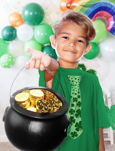 Tstars St Patrick's Day Shamrock Tie Shirt for Toddlers & Youth Kids - Lucky Clover Tee for Boys & Girls in Saudi Arabia