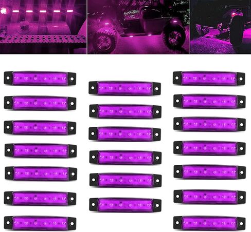 10 قطع من أضواء شريط الصخور LED باللون الأرجواني، مجموعات إضاءة تحت التوهج للعجلة، مصابيح صخرية للسيارة، أضواء جانبية خارجية لشاحنة رانجلر وعربة الجولف RV RV SUV للطرق الوعرة in Kuwait