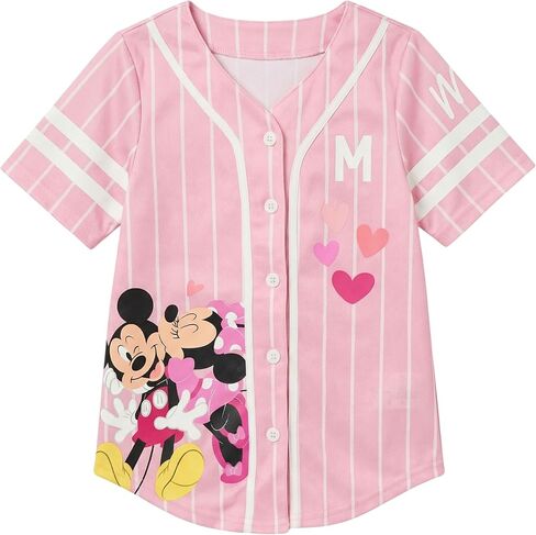 Disney Girls Minnie Mouse Baseball Jersey T-Shirt - Girls Sizes 4-16 in Saudi Arabia