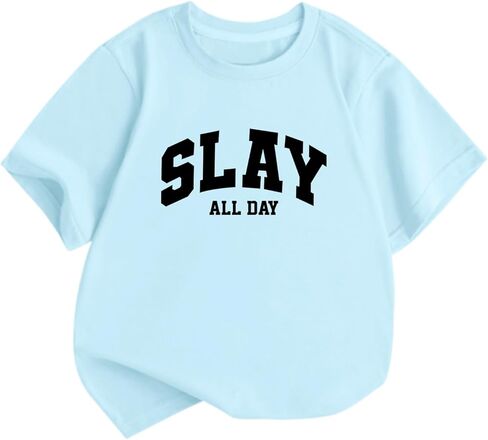 تي شيرت بناتي جرافيك للأطفال قمصان جمالية طوال اليوم قمصان ملهمة للصحة العقلية تي شيرت إيجابي Preppy in Kuwait