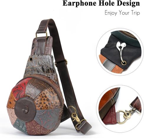FANDARE Patchwork Genuine Leather Sling Backpack for Women, Women's Cross Body Sling Bag in Saudi Arabia