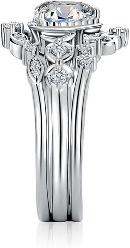 1.2 قيراط قطع القلب مويسانيتي خواتم الزفاف مجموعة مجموعات الزفاف للنساء GRA المعتمدة، 18K الذهب الأبيض البلاتين مطلي الفضة 3 قطعة خاتم الخطوبة مجموعة مجوهرات هدية لحفل الزفاف الذكرى in Kuwait