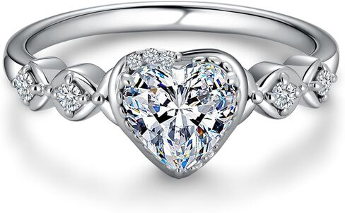 1.2 قيراط قطع القلب مويسانيتي خواتم الزفاف مجموعة مجموعات الزفاف للنساء GRA المعتمدة، 18K الذهب الأبيض البلاتين مطلي الفضة 3 قطعة خاتم الخطوبة مجموعة مجوهرات هدية لحفل الزفاف الذكرى in Kuwait