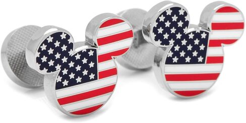 Disney Stars and Stripes Mickey Mouse Cufflinks, Officially Licensed in Saudi Arabia