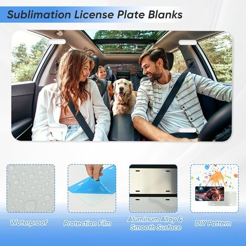 100 قطعة من فراغات لوحة ترخيص التسامي، 6 بوصة × 12 بوصة × 0.65 مم من الألومنيوم المعدني علامة لوحة ترخيص التسامي، فراغات لوحة ترخيص النقل الحراري للحرارة لتصميم مخصص للصور DIY، أبيض in Kuwait