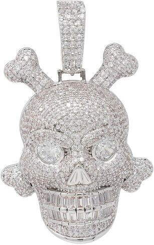 Clippable Iced Out Charm Pendants – Rhodium Finish, Sparkling Cubic Zirconia, Stylish Hip-Hop Jewelry in Saudi Arabia
