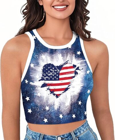 St Patrick's Day Crop Top for Women Shamrock Clover Printed Slim Tank Top in Saudi Arabia