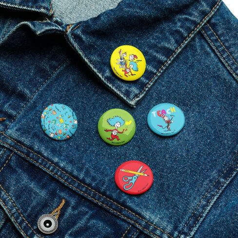 Dr. Seuss Teacher Icons Pin Set of 5 - Scratch & UV-Resistant - Official Merchandise for Teachers, Students, & Fans in Saudi Arabia