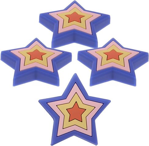 Cartoon Silicone Drawer Pull Handles for Wardrobe Cabinet, 4pcs Star-Shaped Soft Non-Slip Cabinet Knobs, Safe Bumper Handles for Bedroom and Nursery in Saudi Arabia