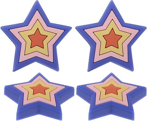Luxshiny Cartoon Silicone Cabinet Handles for ’ Drawer and Wardrobe, 4pcs Star-Shaped Soft Cabinet Knobs, Safe Anti-Collision Pulls for ’s Room Furniture in Saudi Arabia