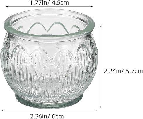 GLEAVI Glass Votive Candle Holders Set of 6, Clear Lotus Tealight Candle Holder Centerpieces, Thick Heavy Base Flower Candlestick for Wedding Reception Party Home Decor Table in Saudi Arabia