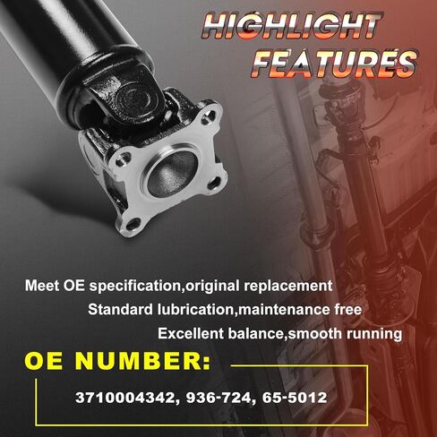 66.65'' - 69.02'' Rear Drive Shaft Driveshaft Assembly [Automatic Transmission] Fit for Toyota Tacoma Base 2005-2014| for X-Runner 2006| for TRD Sport 2010, OE# 936-724 3710004342 in Saudi Arabia