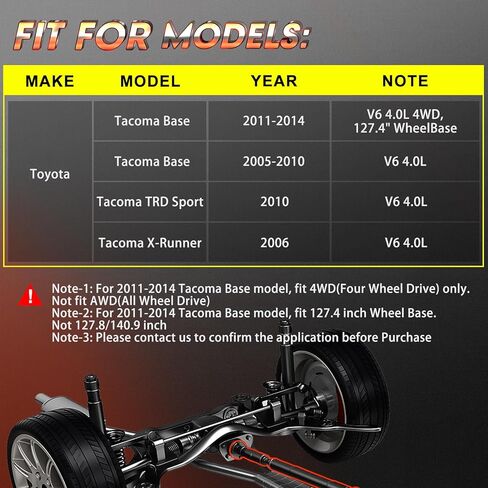 66.65'' - 69.02'' Rear Drive Shaft Driveshaft Assembly [Automatic Transmission] Fit for Toyota Tacoma Base 2005-2014| for X-Runner 2006| for TRD Sport 2010, OE# 936-724 3710004342 in Saudi Arabia