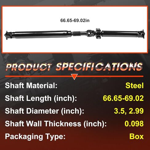 66.65'' - 69.02'' Rear Drive Shaft Driveshaft Assembly [Automatic Transmission] Fit for Toyota Tacoma Base 2005-2014| for X-Runner 2006| for TRD Sport 2010, OE# 936-724 3710004342 in Saudi Arabia