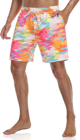 Men's Swim Trunks with Compression Liner Quick Dry Bathing Suit Summer Beach Shorts with Pockets in Saudi Arabia