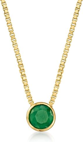 Ross-Simons 0.50 Carat Emerald Necklace in 18kt Gold Over Sterling. 18 inches in Saudi Arabia
