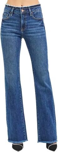 Risen Mid Rise Bootcut Frayed Waistband 32.5" Inseam Jeans- Ivory Gem in Saudi Arabia