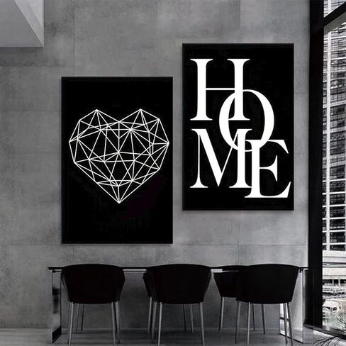 3PCS Scandinavian Love Canvas Wall Art Black and White Prints No Frame for Living Room Office Apartment Decor. (Note: photo frame not included), 7.87inx11.81in in Saudi Arabia