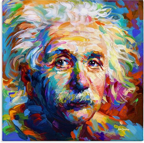 Stupell Industries Abstract Albert Einstein Portrait Canvas Wall Art by Leon Devenice in Kuwait
