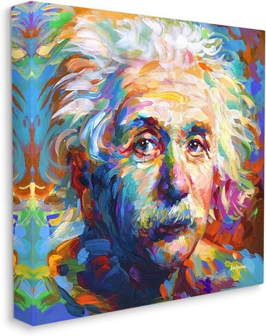 Stupell Industries Abstract Albert Einstein Portrait Canvas Wall Art by Leon Devenice in Kuwait